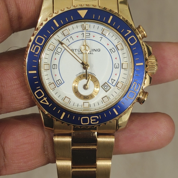 Gold and Blue Stuhrling Watch